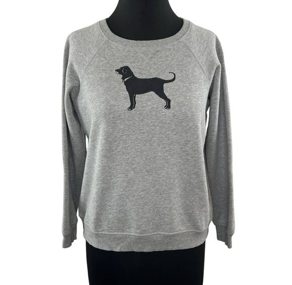 The Black Dog Sweaters - The Black Dog Ladies Classic Crewneck Sweatshirt Polo Gray Comfort Pullover XS